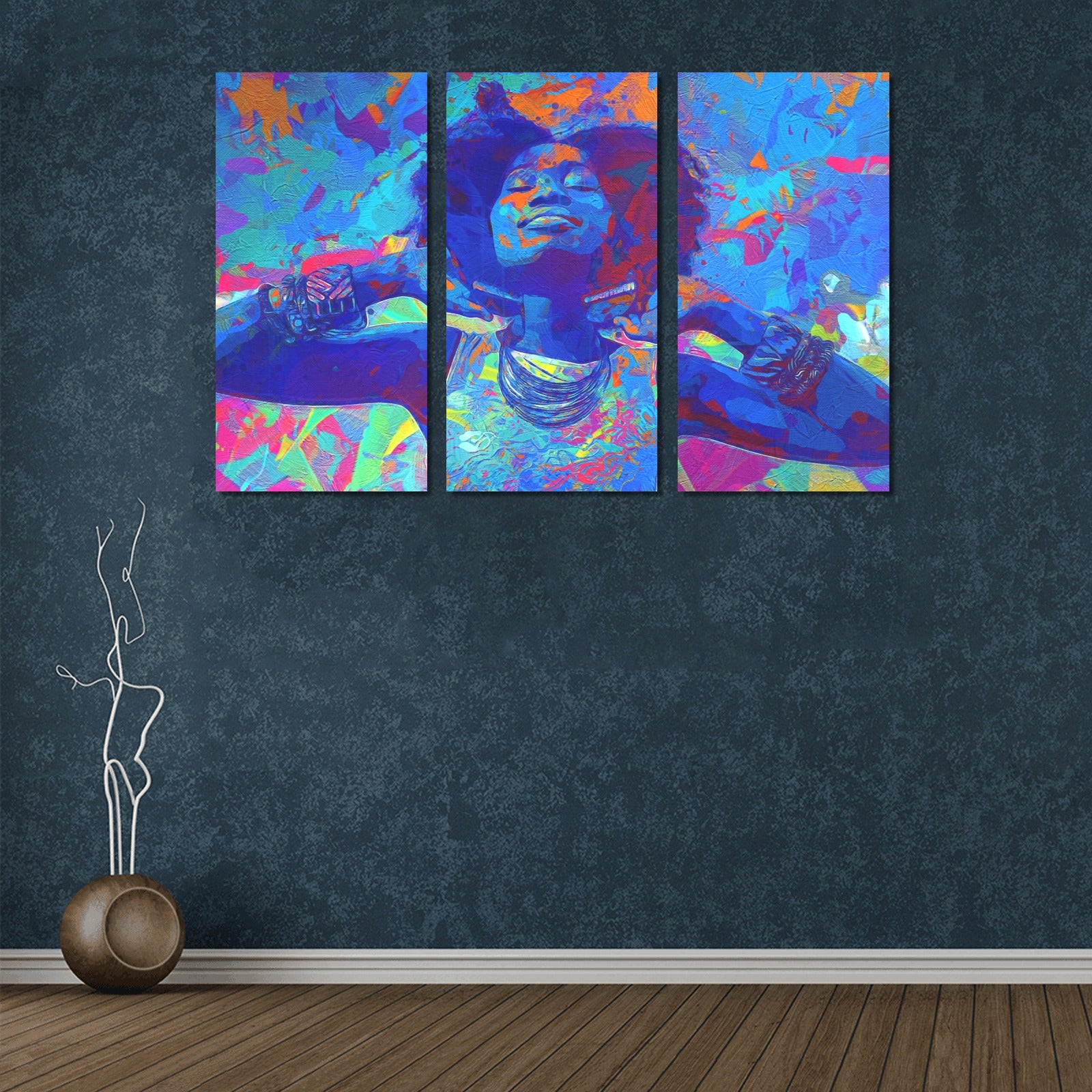 Achieve Your Dreams- Beautiful Framed Abstract Black Art Canvas-One Size-Blue-Cool Tees & Things