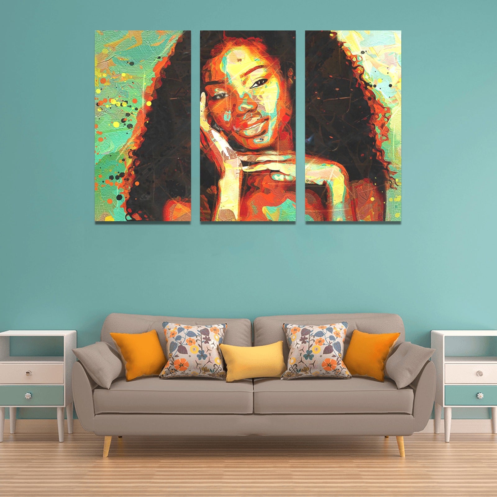 Believe In Yourself- Beautiful Black Woman Empowerment Wall Art-One Size-Light Green-Cool Tees & Things