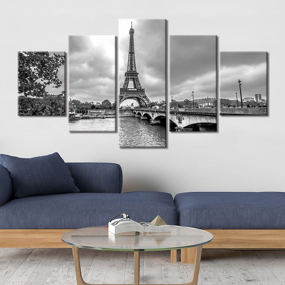 Stunning Eiffel Tower Canvas Prints-40x60 40x80 40x100cm-Framed-Gray-Cool Tees & Things