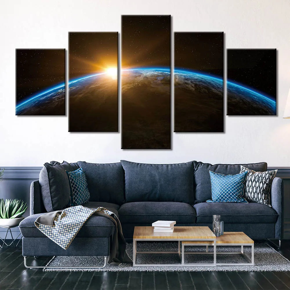 5 Piece Cosmic Horizon Illumination Canvas Painting.  Framed or Rolled Canvas.  Makes a great gift!