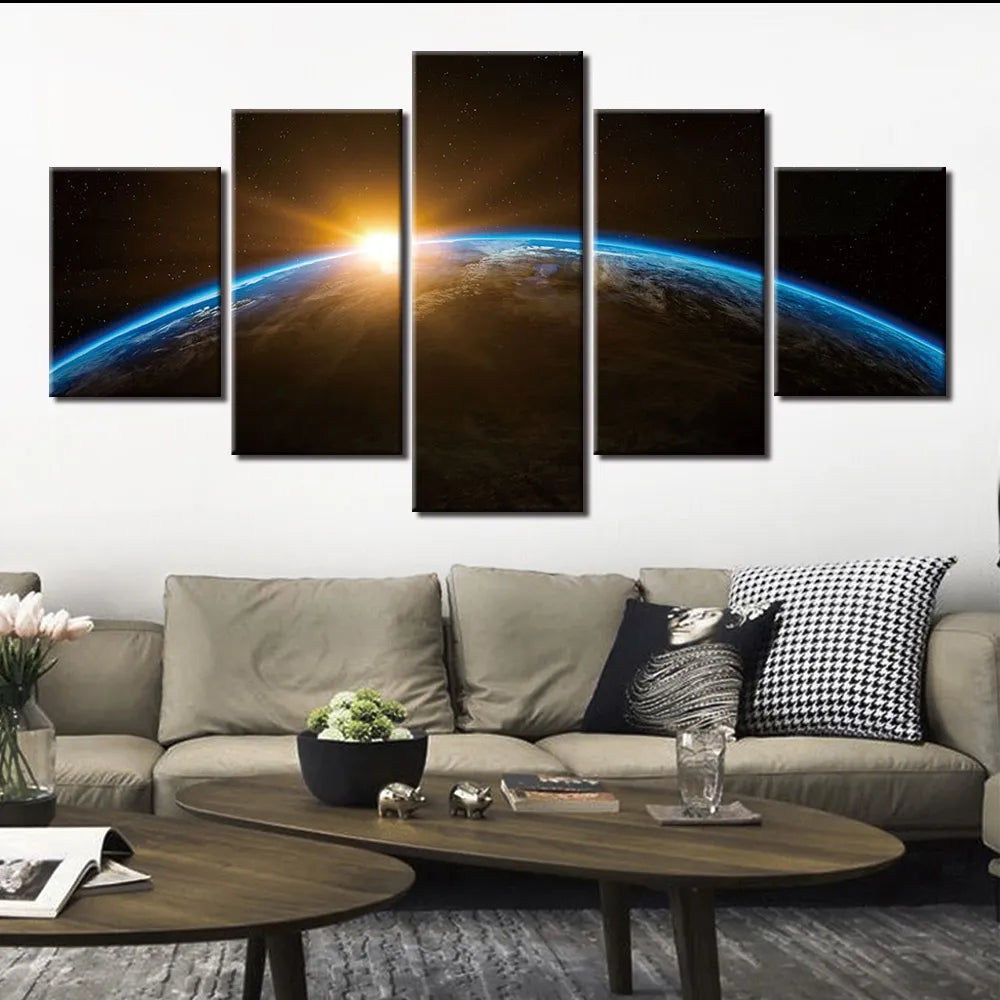 5 Piece Cosmic Horizon Illumination Canvas Painting.  Framed or Rolled Canvas.  Makes a great gift!