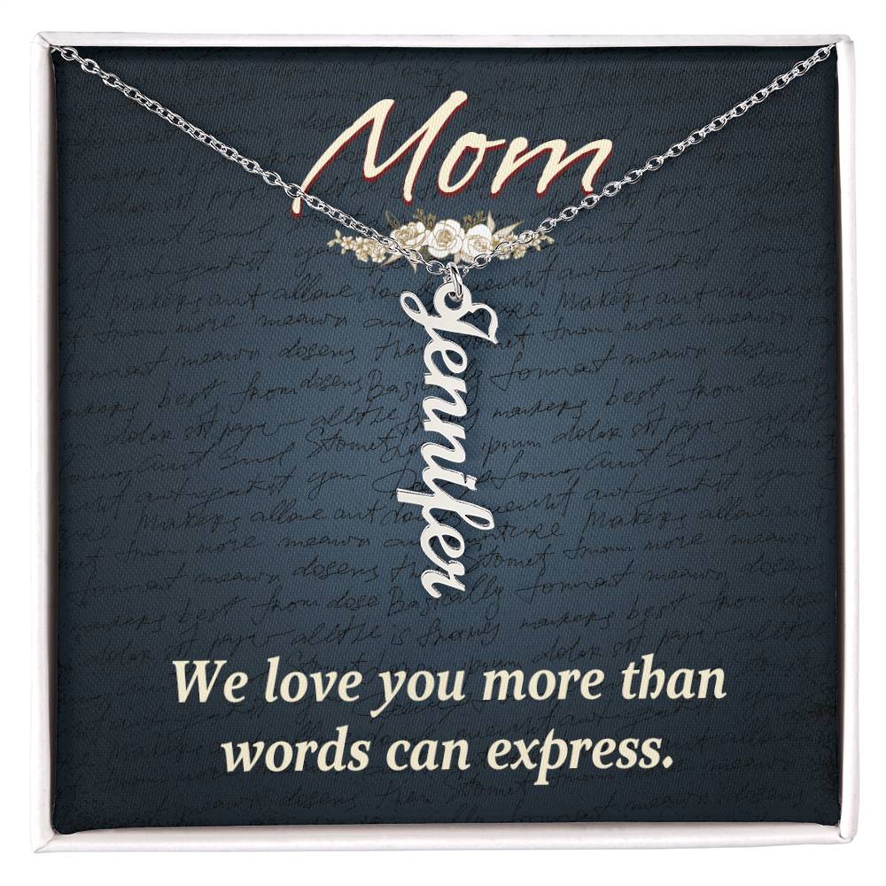 Personalized Vertical Name Necklace- Cool Tees and Things