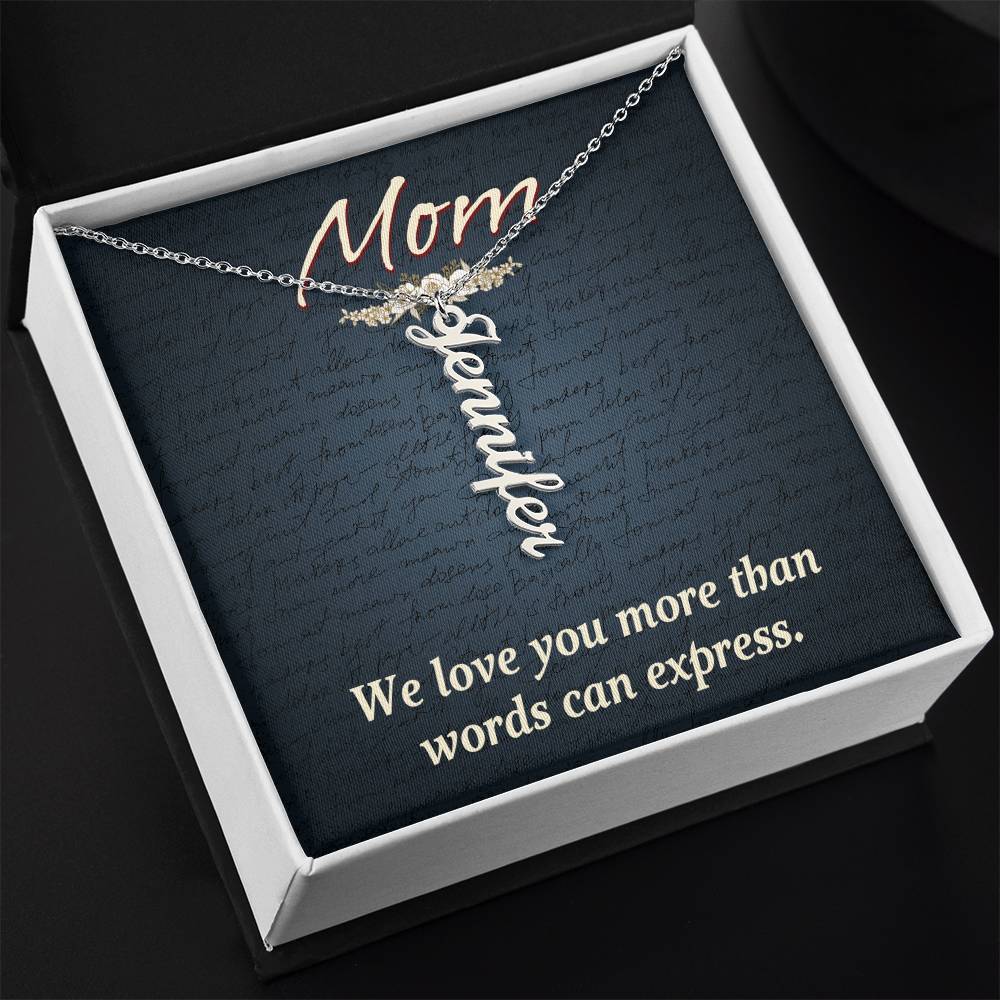 Personalized Vertical Name Necklace- Cool Tees and Things