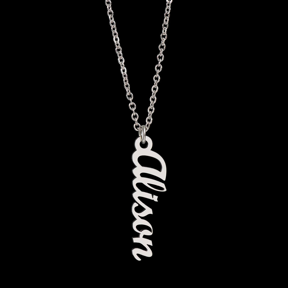Personalized Vertical Name Necklace- Cool Tees and Things
