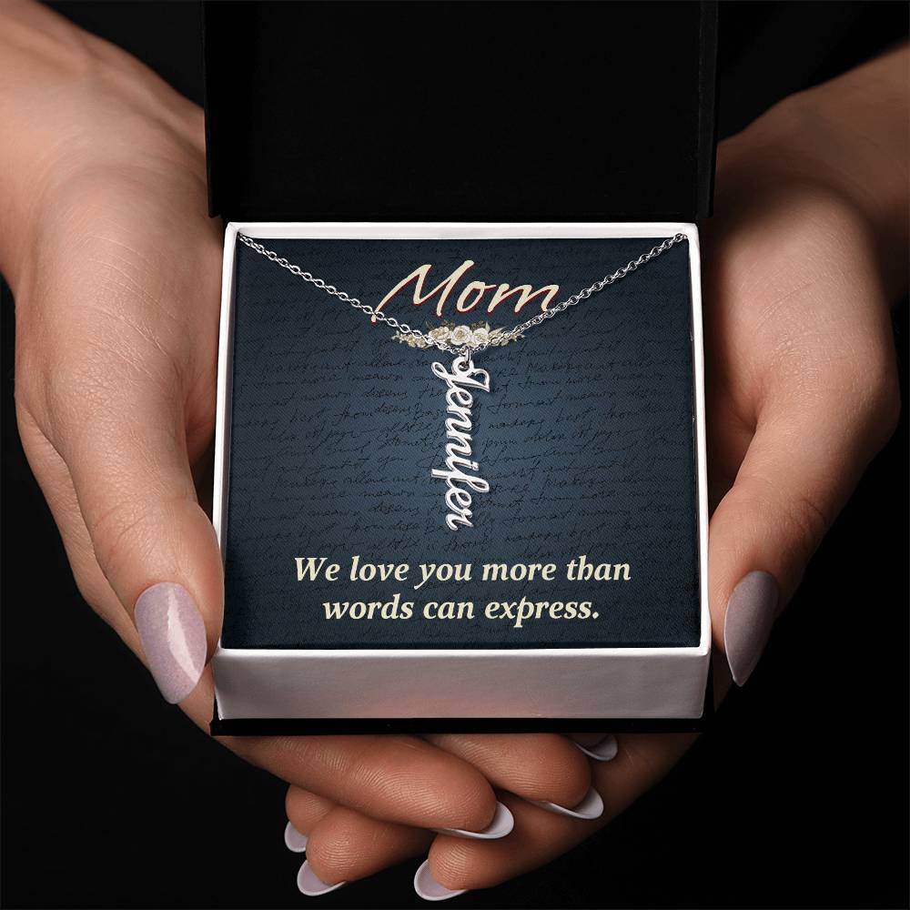 Personalized Vertical Name Necklace- Cool Tees and Things
