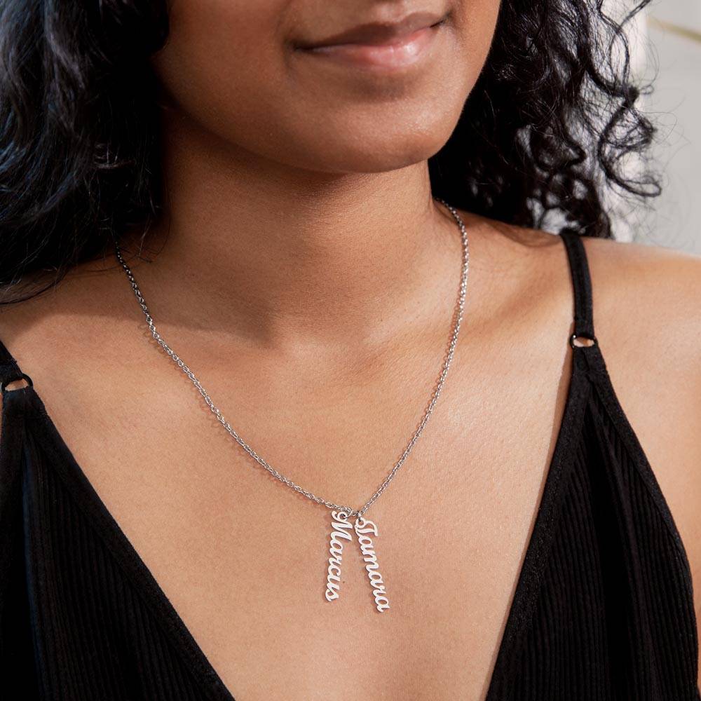 Personalized Vertical Name Necklace- Cool Tees and Things