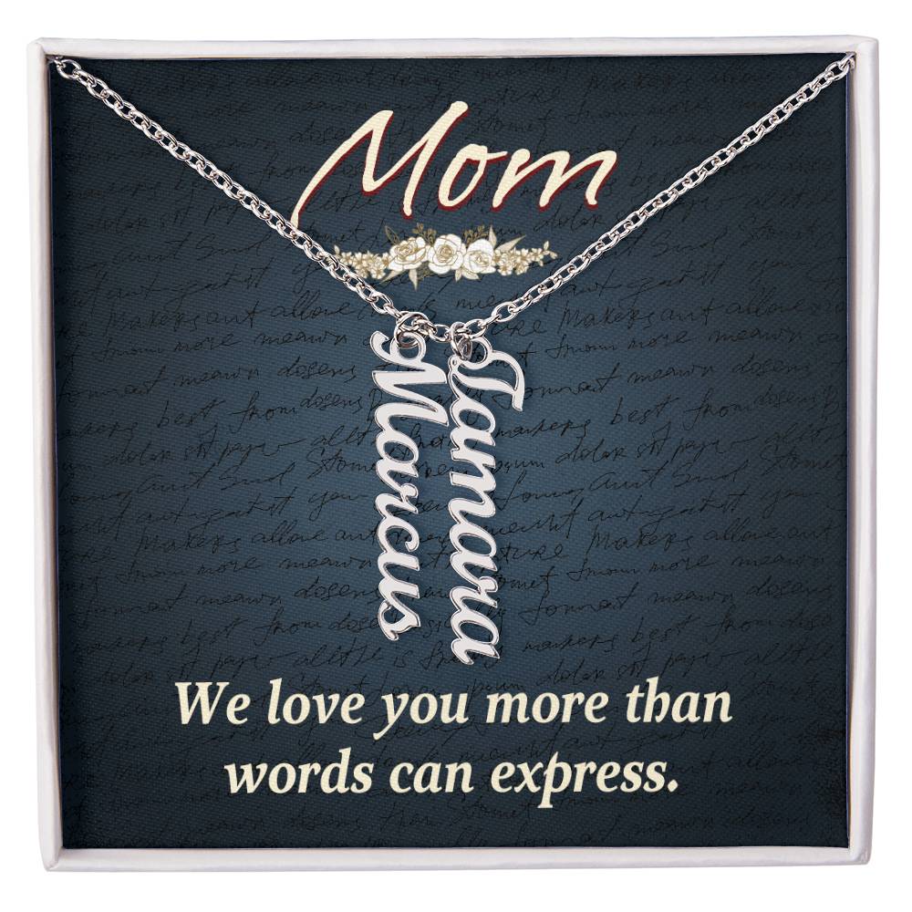 Personalized Vertical Name Necklace- Cool Tees and Things