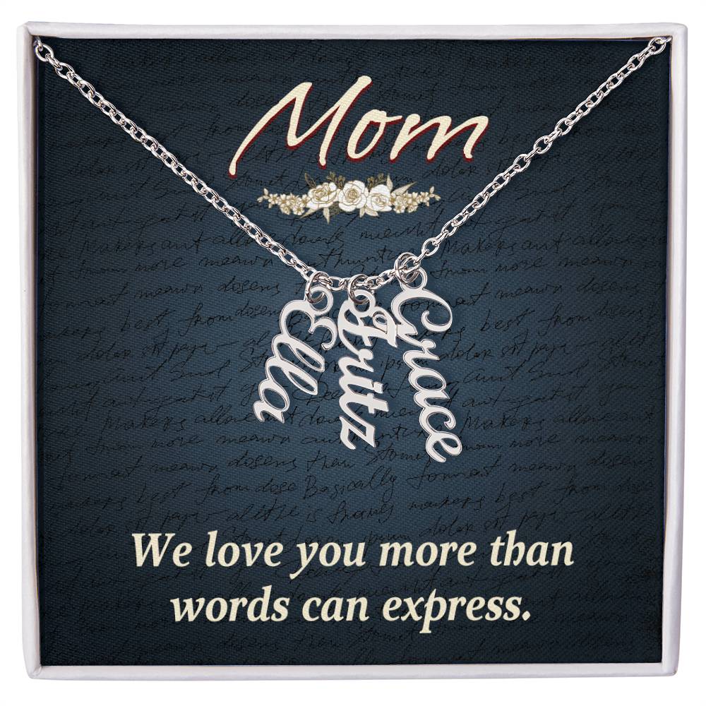 Personalized Vertical Name Necklace- Cool Tees and Things