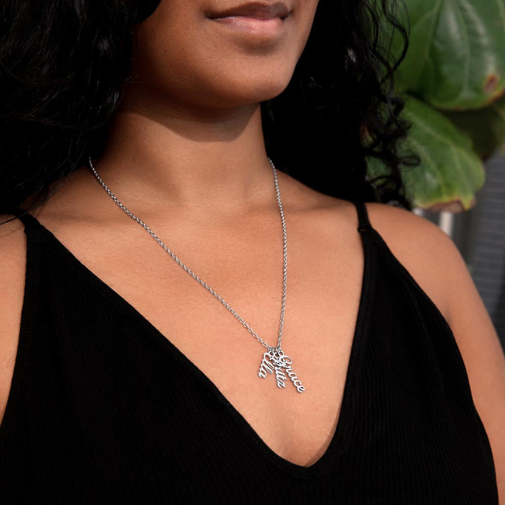 Personalized Vertical Name Necklace- Cool Tees and Things