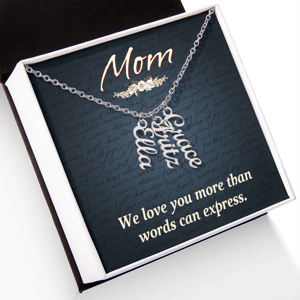 Personalized Vertical Name Necklace- Cool Tees and Things