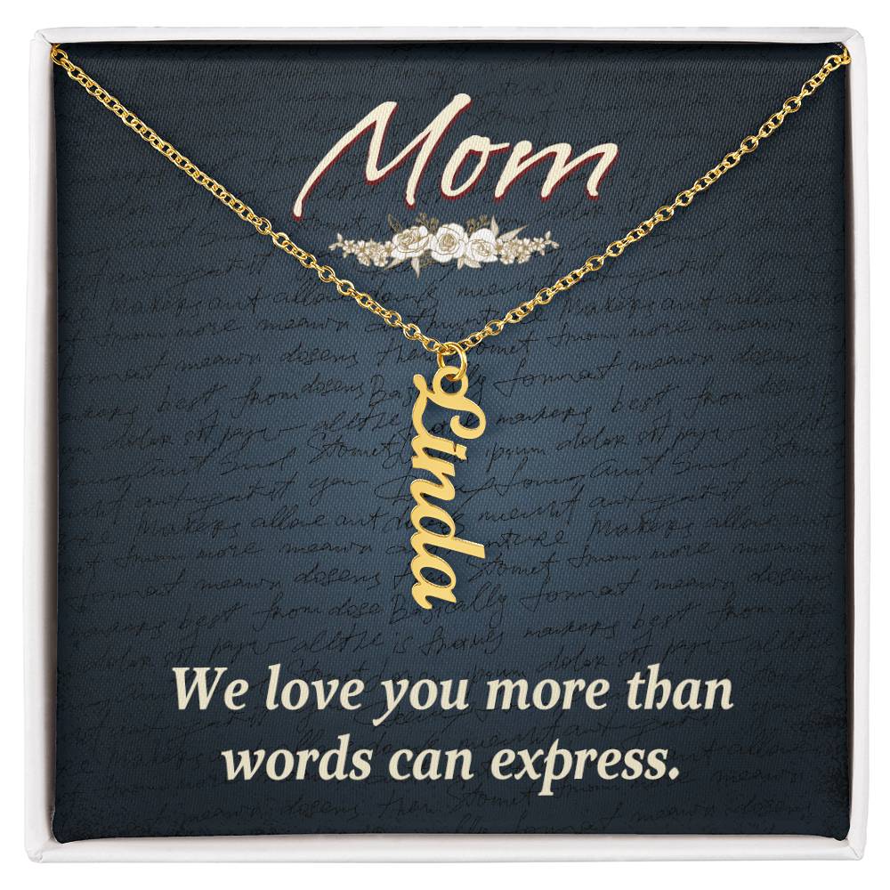 Personalized Vertical Name Necklace- Cool Tees and Things