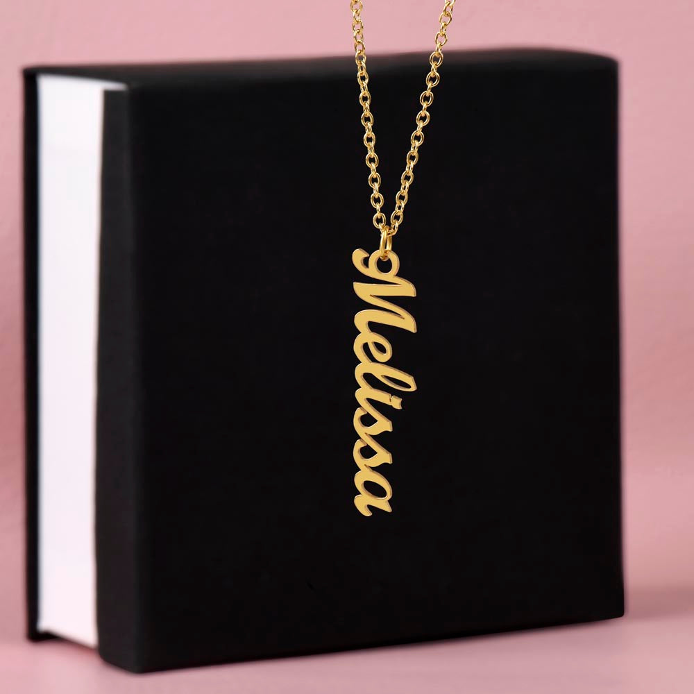 Personalized Vertical Name Necklace- Cool Tees and Things