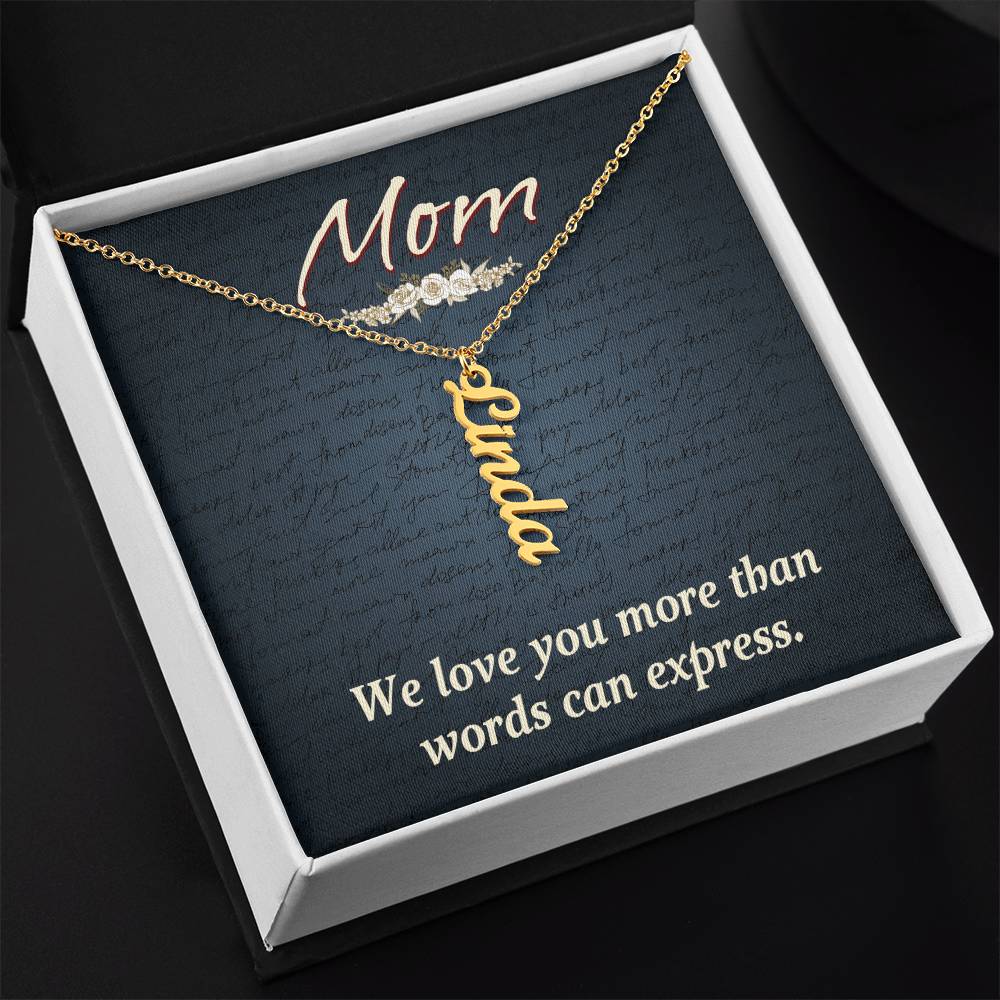 Personalized Vertical Name Necklace- Cool Tees and Things
