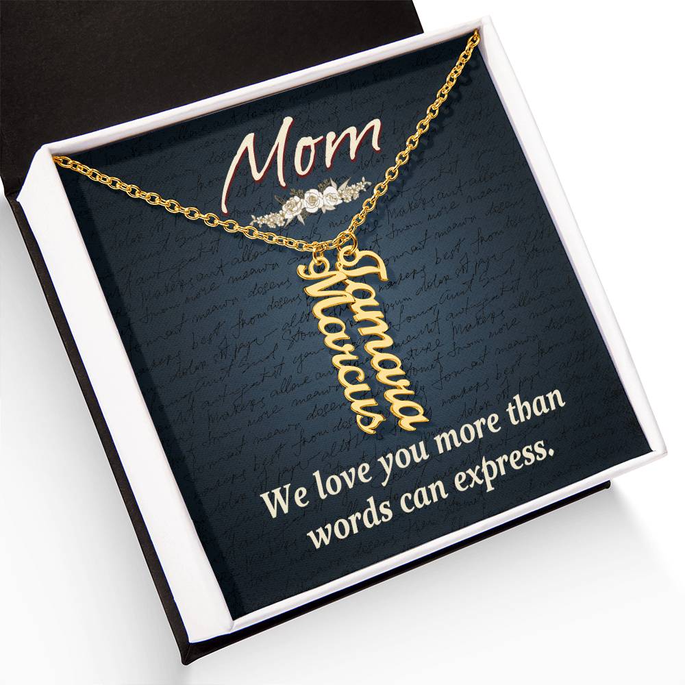 Personalized Vertical Name Necklace- Cool Tees and Things