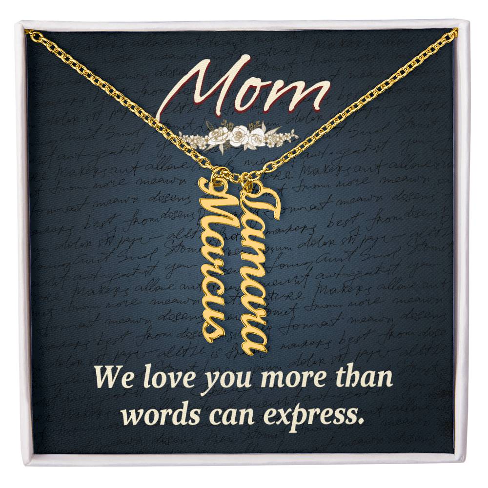 Personalized Vertical Name Necklace- Cool Tees and Things