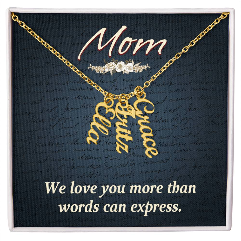 Personalized Vertical Name Necklace- Cool Tees and Things