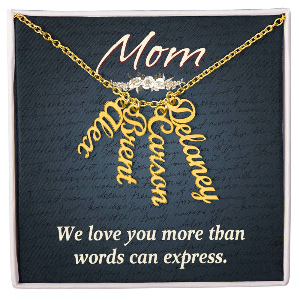 Personalized Vertical Name Necklace- Cool Tees and Things