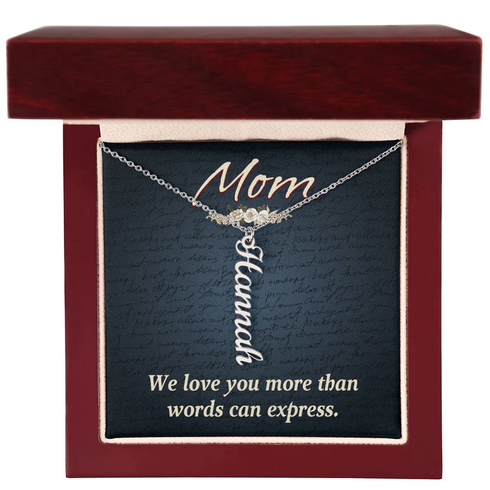 Personalized Vertical Name Necklace- Cool Tees and Things