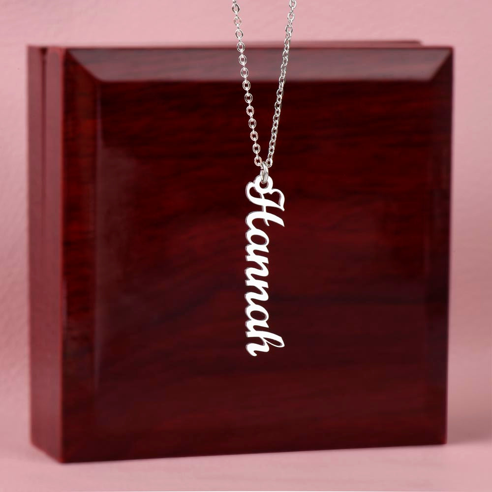 Personalized Vertical Name Necklace- Cool Tees and Things