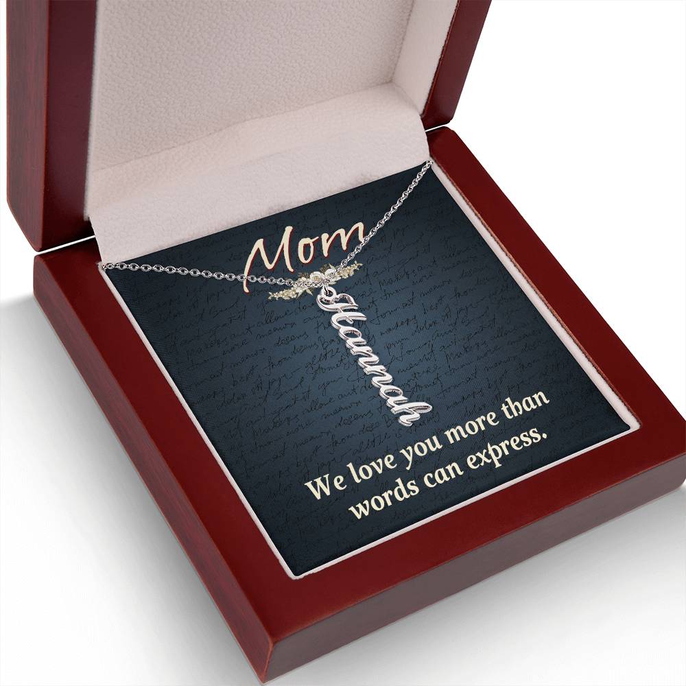 Personalized Vertical Name Necklace- Cool Tees and Things