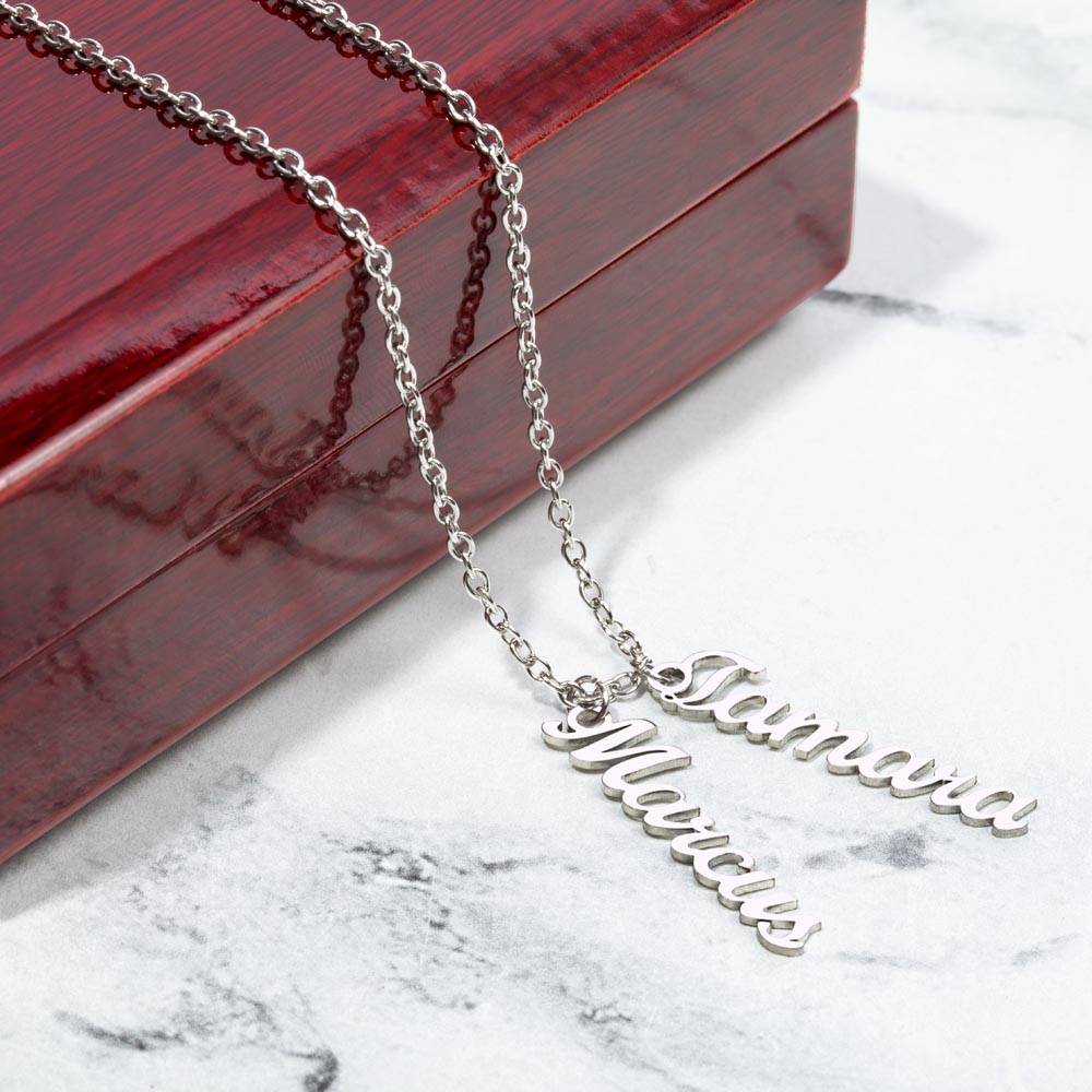 Personalized Vertical Name Necklace- Cool Tees and Things
