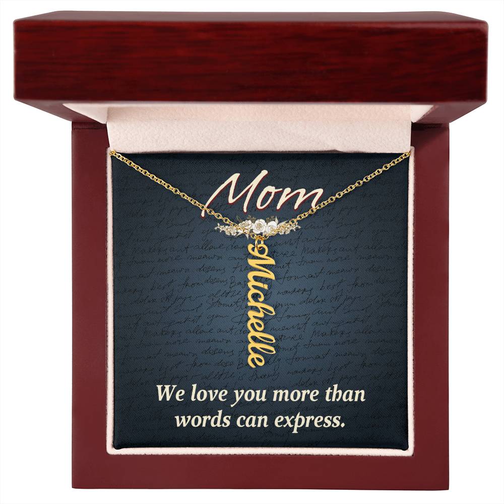 Personalized Vertical Name Necklace- Cool Tees and Things