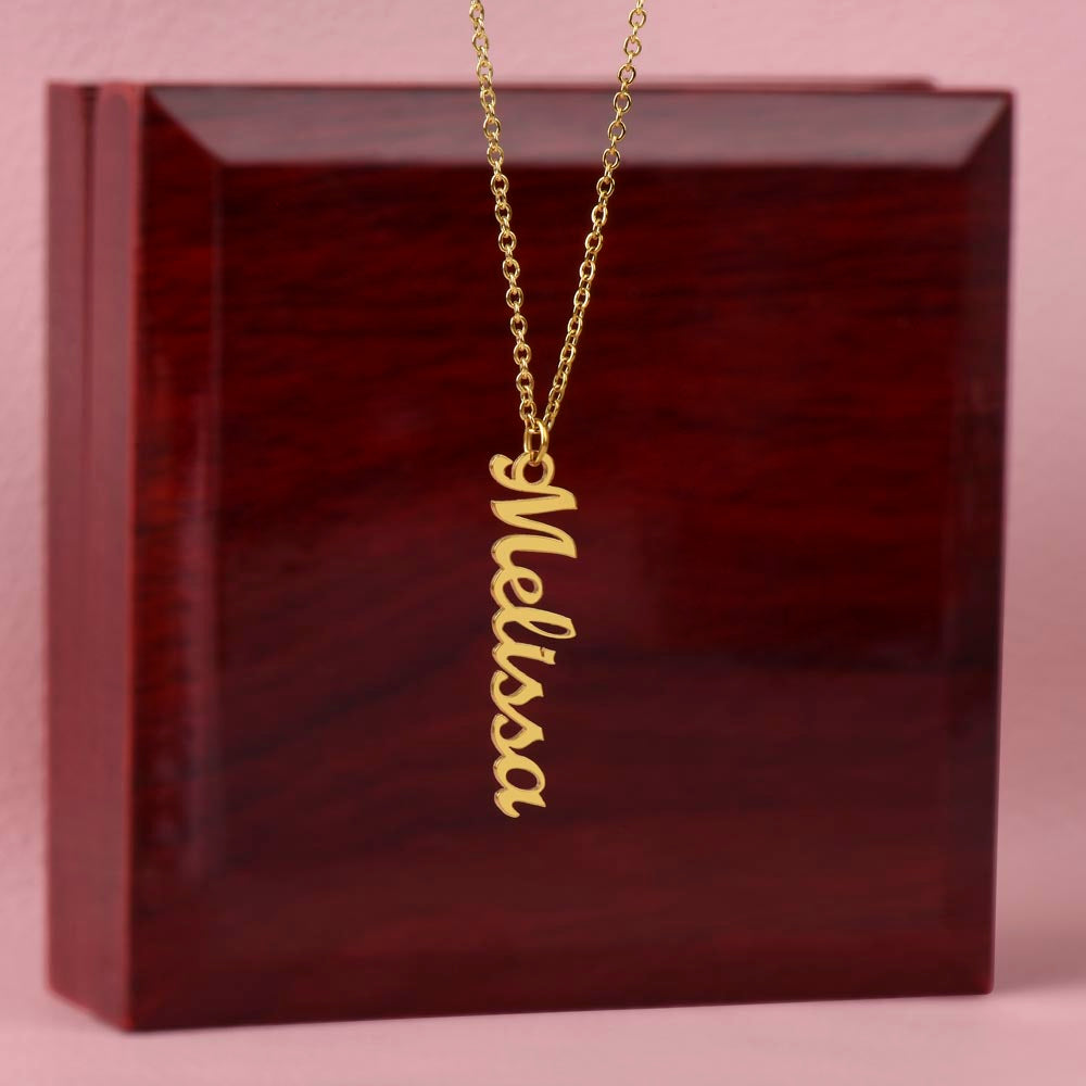 Personalized Vertical Name Necklace- Cool Tees and Things