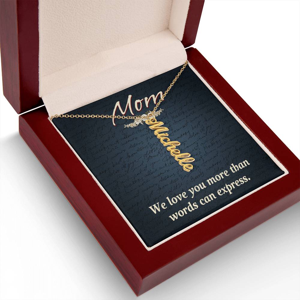 Personalized Vertical Name Necklace- Cool Tees and Things