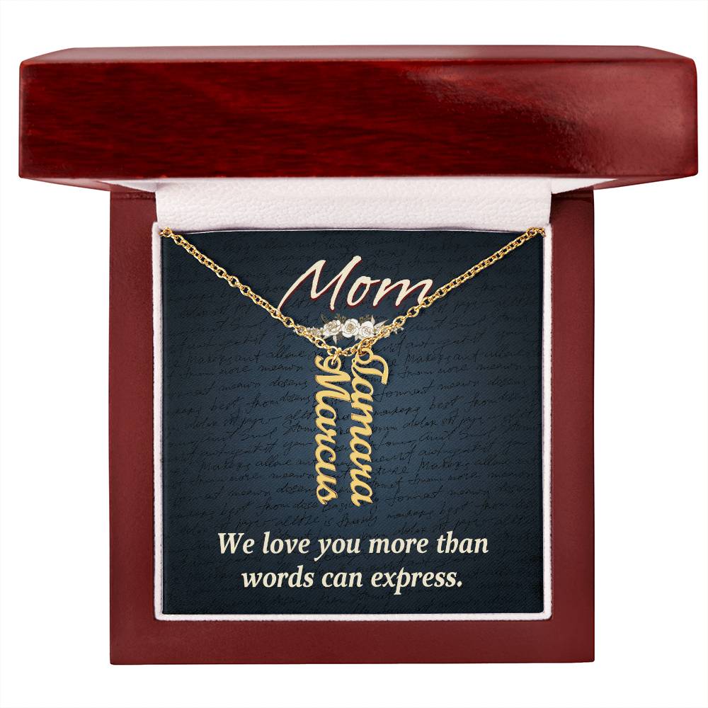 Personalized Vertical Name Necklace- Cool Tees and Things