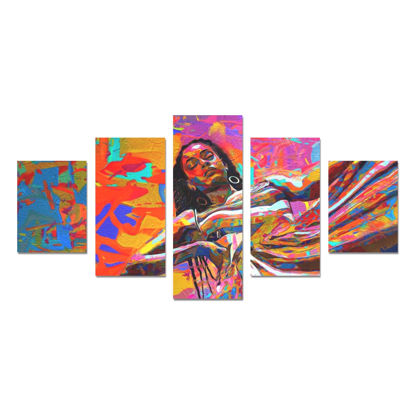 Express Yourself- Stunning Black Woman Canvas Wall Art-Large-Yellow-Cool Tees & Things
