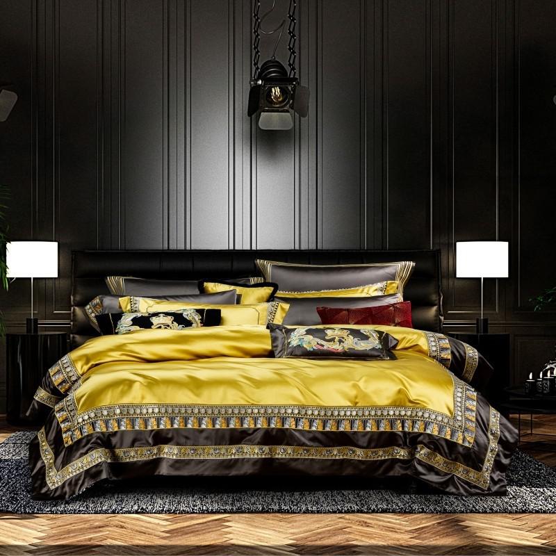 Luxury Jacquard Bedding Set & Duvet Cover with Embroidery- Cool Tees and Things