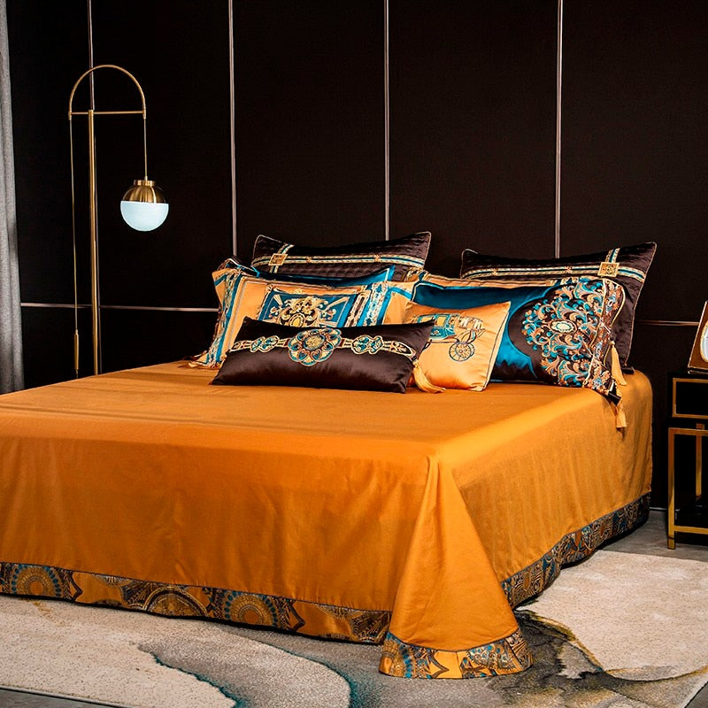 Luxury Jacquard Bedding Set & Duvet Cover with Embroidery- Cool Tees and Things