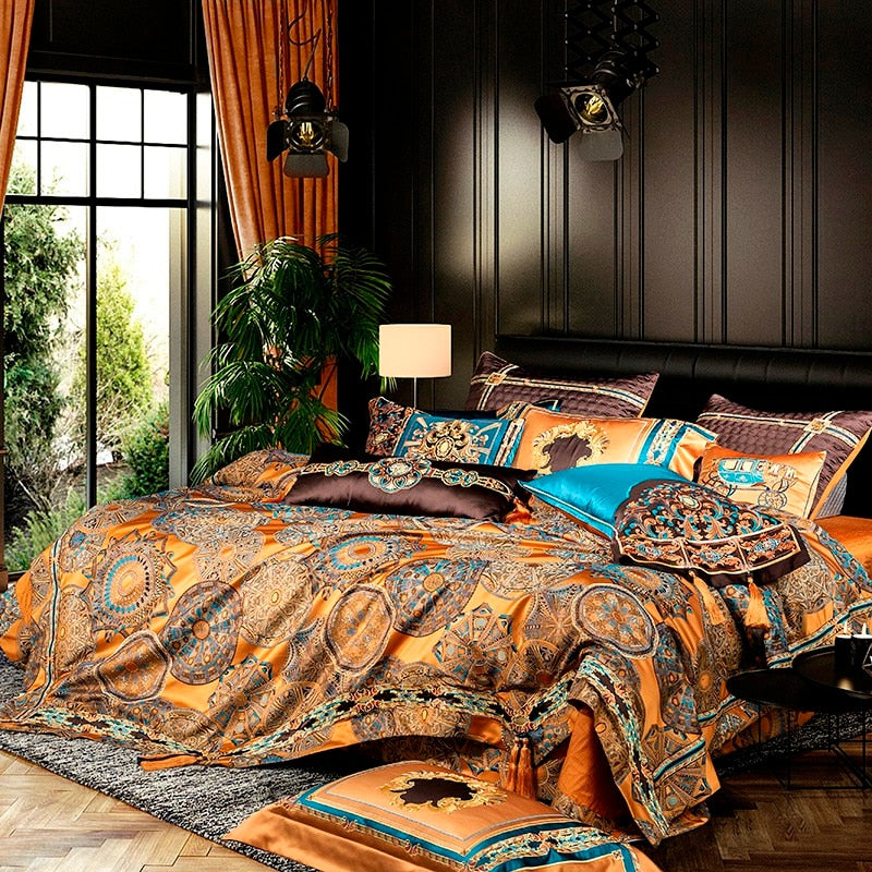 Chic Home Luxury Bedding Set- Faux Silk Luxury Jacquard Bedding Set an