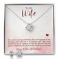 To My Wife- Love Knot Earring & Necklace Set