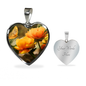 Beautiful Butterfly with Orange Flowers Pendant and Bangle Jewelry - Cool Tees and Things