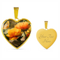 Beautiful Butterfly with Orange Flowers Pendant and Bangle Jewelry - Cool Tees and Things