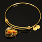 Beautiful Butterfly with Orange Flowers Pendant and Bangle Jewelry - Cool Tees and Things