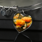Beautiful Butterfly with Orange Flowers Pendant and Bangle Jewelry - Cool Tees and Things