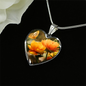 Beautiful Butterfly with Orange Flowers Pendant and Bangle Jewelry - Cool Tees and Things
