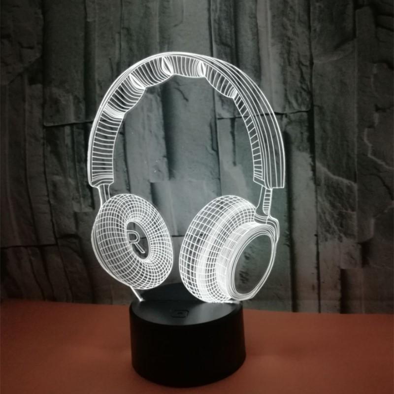Colorful Touch Headphones 3D Night Light