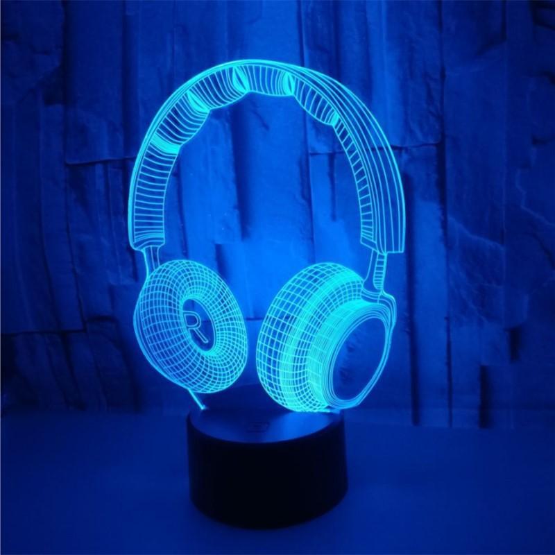 Colorful Touch Headphones 3D Night Light
