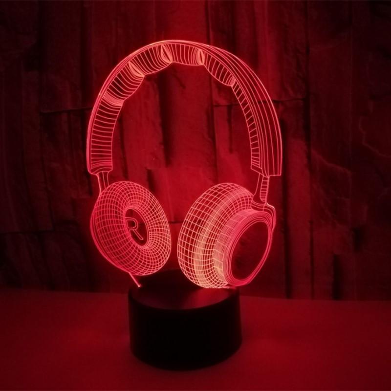 Colorful Touch Headphones 3D Night Light