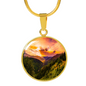 Green Mountain At Sunrise Pendant - Cool Tees and Things