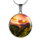 Green Mountain At Sunrise Pendant - Cool Tees and Things