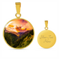 Green Mountain At Sunrise Pendant - Cool Tees and Things