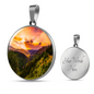 Green Mountain At Sunrise Pendant - Cool Tees and Things