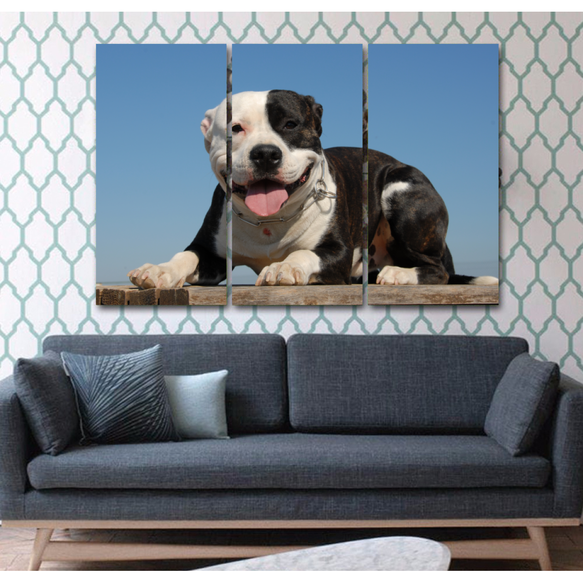 Happy Pit Bull-Medium-Not Framed-Cool Tees & Things