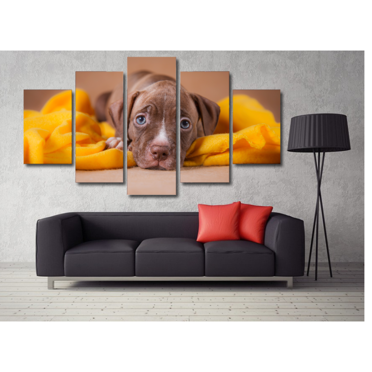 Loveable Pit Bull Puppy Wall Art-Medium-Not Framed-Cool Tees & Things