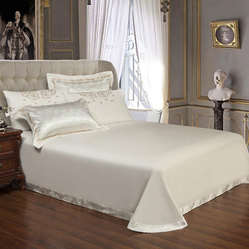 Luxury Satin Jacquard Embroidery Bedding Set Double Queen King Size - Cool Tees and Things