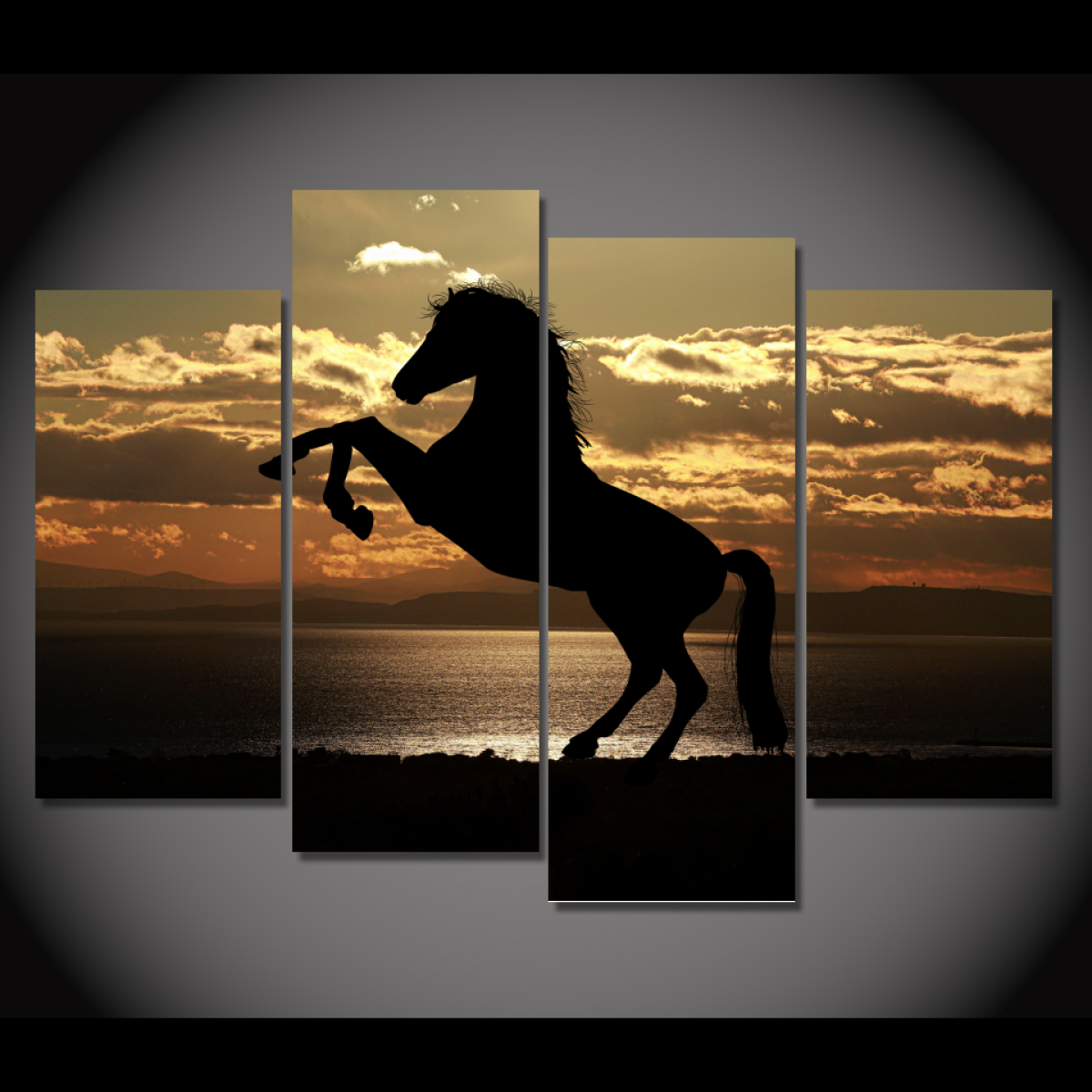 Magnificent Sunlit Horse Canvas-Medium-Not Framed-Brown/Orange-Cool Tees & Things